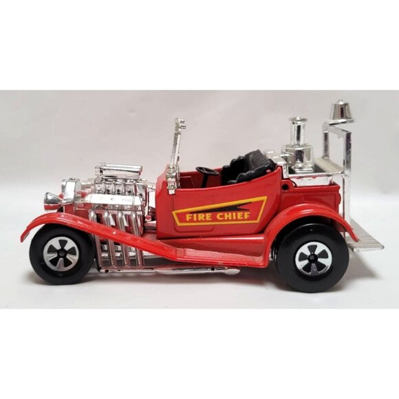 Vintage 1974 Matchbox Speed Kings Red Diecast Plastic Fire Chief Toy Car K50-53 - Picture 1 of 7